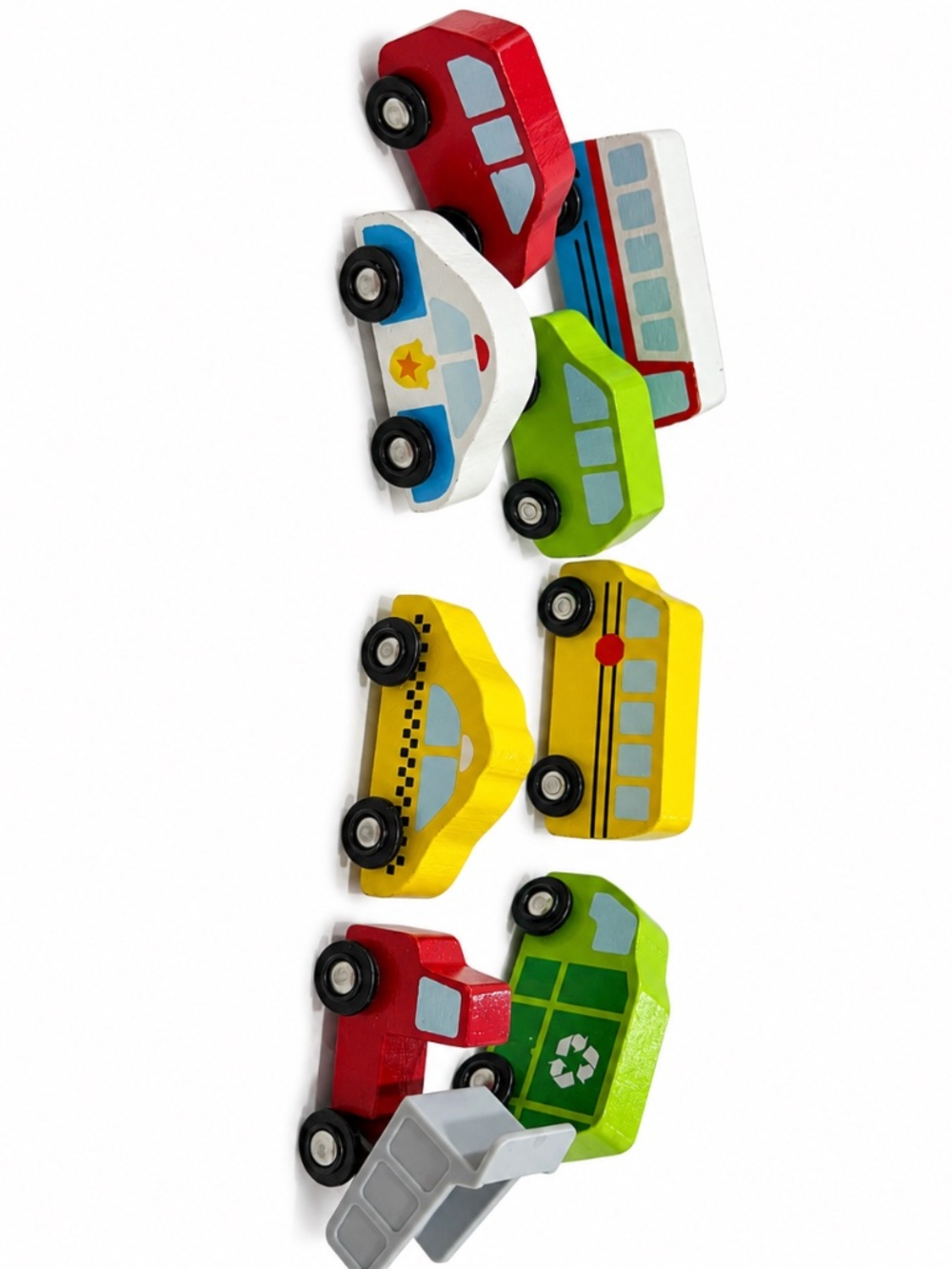 Melissa & Doug Wooden Toy Vehicles Lot of 8 Cars Trucks Bus